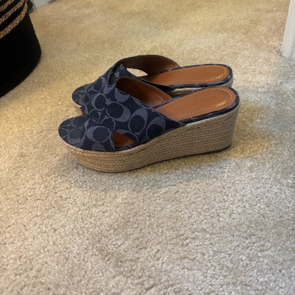 Coach Navy Blue Wedges - Picture 2 of 4